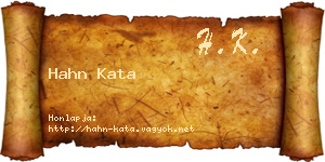Hahn Kata névjegykártya